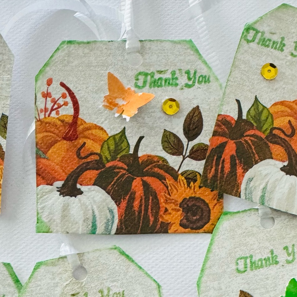 8 Autumn Pumpkin 3D hang tags - Picture 2 of 3